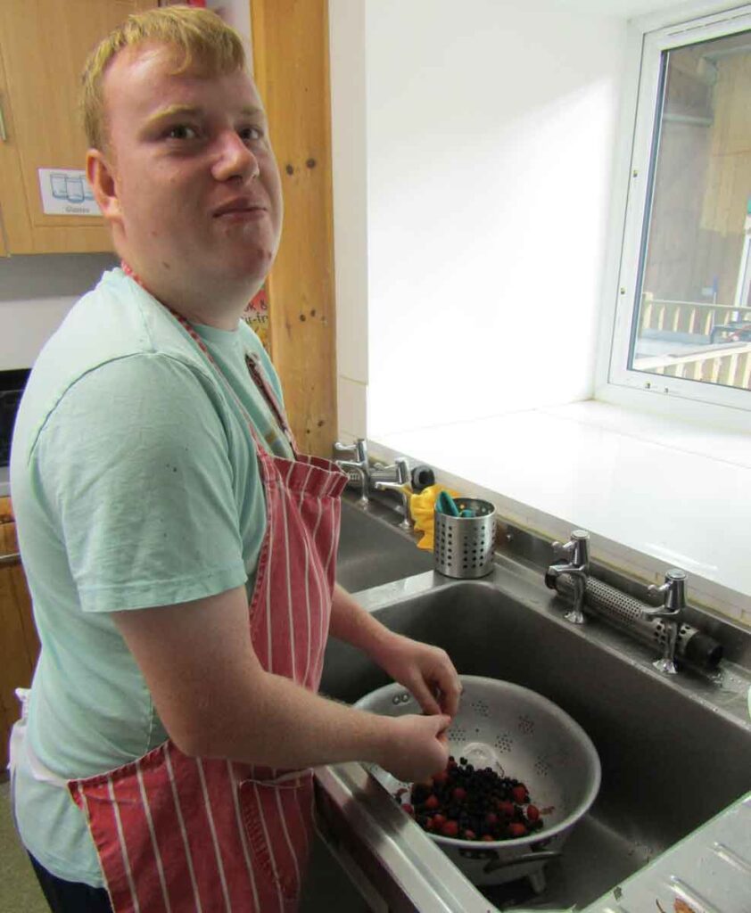 Prepping food in the kitchen