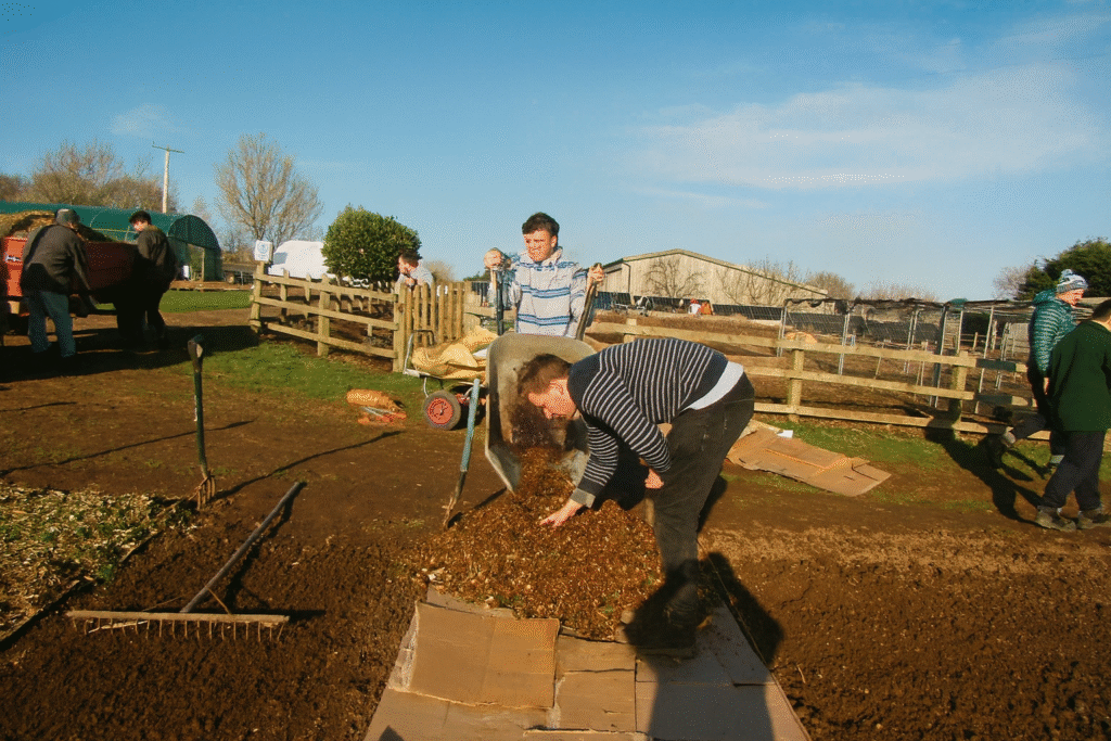 Building no-dig beds at Dawlish Gardens Trust