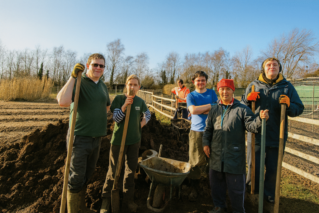 The no-dig beds team at Dawlish Gardens Trust